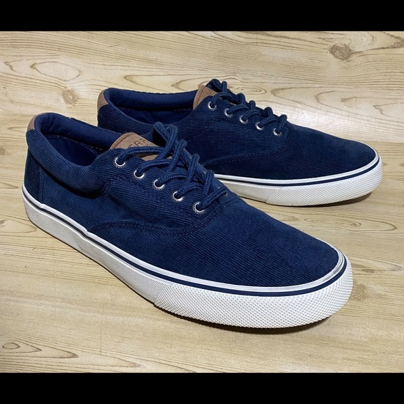 Sperry Other - Sperry Top Sider Navy Blue Corduroy Sneakers 10.5